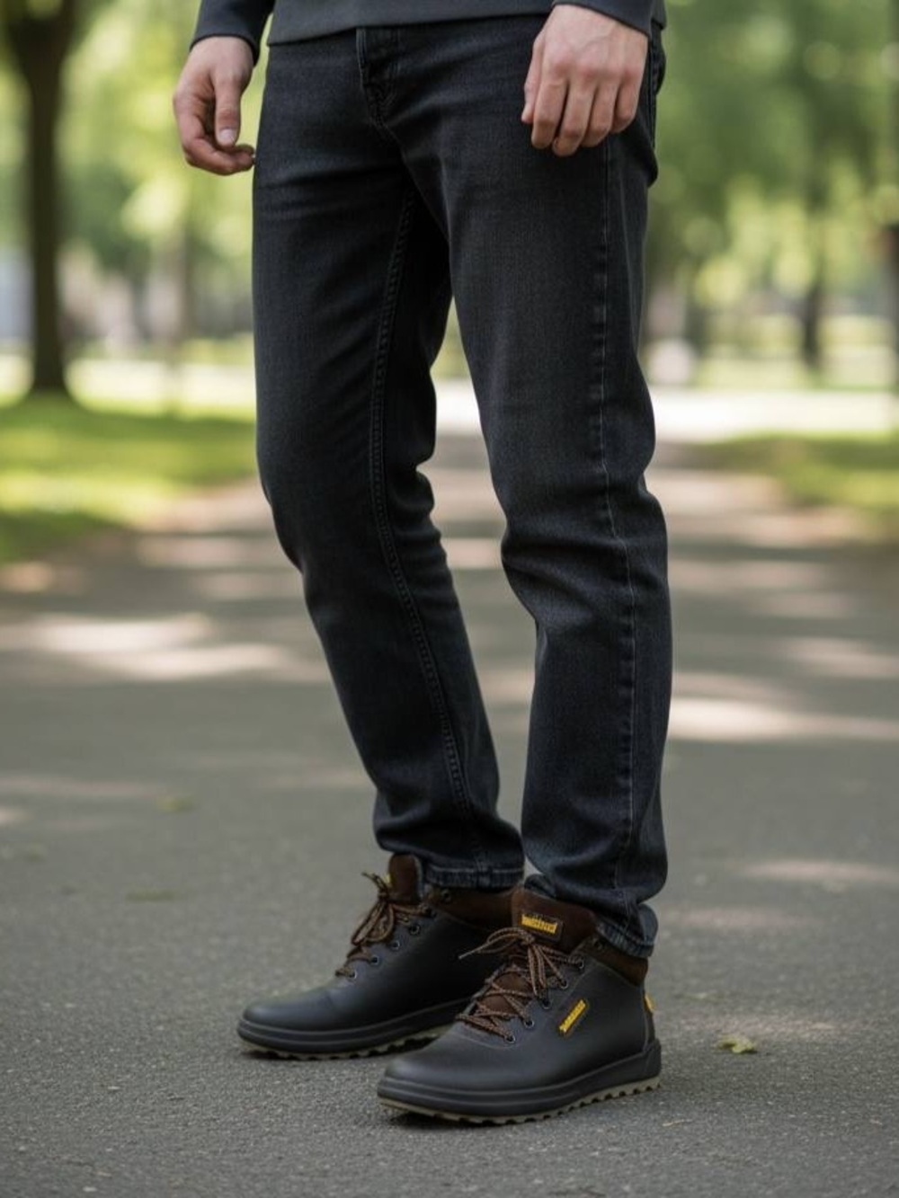 Timberland Black and Brown Men's Waterproof Work Boots